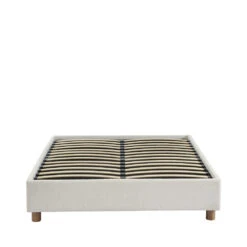 MILLO Lit Coffre En Tissu Bouclette 160x200cm -Meubles Soldes Magasin lit coffre tissu bouclette 160x200cm millo 2