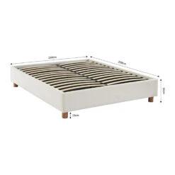 MILLO Lit Coffre En Tissu Bouclette 160x200cm -Meubles Soldes Magasin lit coffre tissu bouclette 160x200cm millo 8