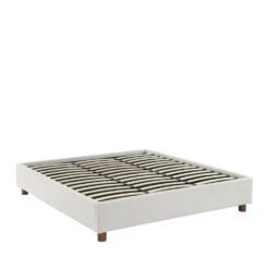 MILLO Lit Coffre En Tissu Bouclette 180x200cm -Meubles Soldes Magasin lit coffre tissu bouclette 180x200cm millo 1