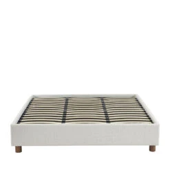 MILLO Lit Coffre En Tissu Bouclette 180x200cm -Meubles Soldes Magasin lit coffre tissu bouclette 180x200cm millo 2