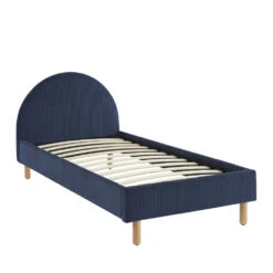 KIEL Lit En Velours Côtelé 90x190cm -Meubles Soldes Magasin lit en velours cotele 90x190cm kiel 2