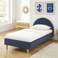 KIEL Lit En Velours Côtelé 90x190cm -Meubles Soldes Magasin lit en velours cotele 90x190cm kiel 6