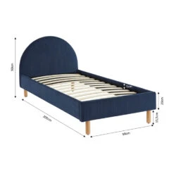 KIEL Lit En Velours Côtelé 90x190cm -Meubles Soldes Magasin lit en velours cotele 90x190cm kiel 7