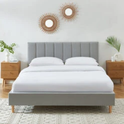 BILLIE Lit Matelassé En Tissu 160x200cm