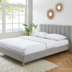 BILLIE Lit Matelassé En Tissu 160x200cm -Meubles Soldes Magasin lit matelasse tissu 160x200cm billie 6