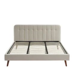 TORGO Lit Matelassé En Velours Piètement Bois Foncé 180x200cm 9 TORGO Lit Matelassé En Velours Piètement Bois Foncé 180x200cm -Meubles Soldes Magasin lit matelasse velours pietement bois fonce 180x200cm torgo 1