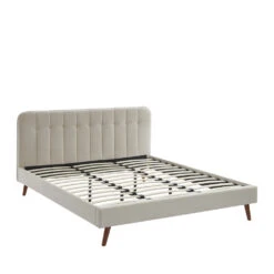 TORGO Lit Matelassé En Velours Piètement Bois Foncé 180x200cm 10 TORGO Lit Matelassé En Velours Piètement Bois Foncé 180x200cm -Meubles Soldes Magasin lit matelasse velours pietement bois fonce 180x200cm torgo 2