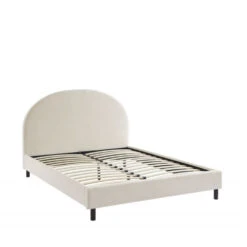 MERLE Lit En Tissu Bouclette 140x190cm 11 MERLE Lit En Tissu Bouclette 140x190cm -Meubles Soldes Magasin lit tissu bouclette 140x190 merle 2