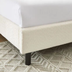 MERLE Lit En Tissu Bouclette 140x190cm 13 MERLE Lit En Tissu Bouclette 140x190cm -Meubles Soldes Magasin lit tissu bouclette 140x190 merle 4