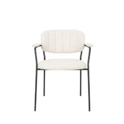 JOLIEN Lot De 2 Chaises Avec Accoudoirs En Tissu Bouclette Et Pieds Noirs 14 JOLIEN Lot De 2 Chaises Avec Accoudoirs En Tissu Bouclette Et Pieds Noirs -Meubles Soldes Magasin lot 2 chaises accoudoirs tissu bouclette pieds noirs jolien 2