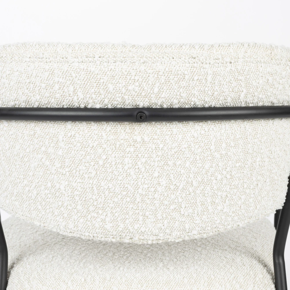 JOLIEN Lot De 2 Chaises Avec Accoudoirs En Tissu Bouclette Et Pieds Noirs 10 JOLIEN Lot De 2 Chaises Avec Accoudoirs En Tissu Bouclette Et Pieds Noirs – Image 8