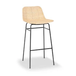 SOMBA Lot De 2 Chaises De Bar En Rotin Tressé 75cm -Meubles Soldes Magasin lot 2 chaises bar rotin tresse 75cm drawer somba 3