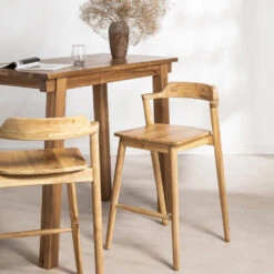 JOKO Lot De 2 Chaises De Bar En Teck H75cm