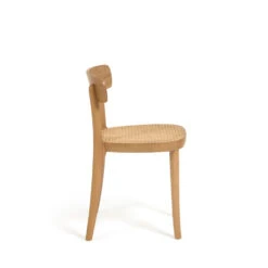 ROMANE Lot De 2 Chaises Bistrot En Bois Massif Et Rotin -Meubles Soldes Magasin lot 2 chaises bistrot bois massif rotin kave home romane 2