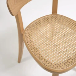 ROMANE Lot De 2 Chaises Bistrot En Bois Massif Et Rotin -Meubles Soldes Magasin lot 2 chaises bistrot bois massif rotin kave home romane 4