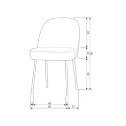 VOGUE Lot De 2 Chaises Design En Velours -Meubles Soldes Magasin lot 2 chaises design velours vogue 4