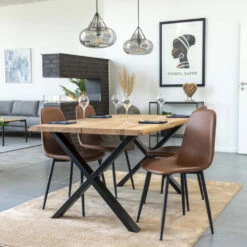 STOCKHOLM Lot De 2 Chaises En Simili Et Métal