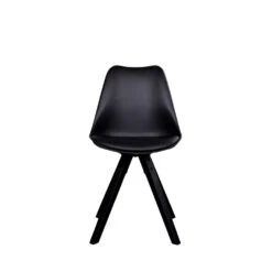 BERGEN Lot De 2 Chaises En Simili Et Pieds En Bois -Meubles Soldes Magasin lot 2 chaises simili pieds bois noir house nordic bergen 2