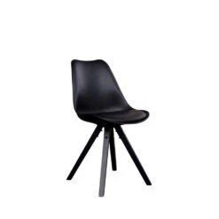 BERGEN Lot De 2 Chaises En Simili Et Pieds En Bois -Meubles Soldes Magasin lot 2 chaises simili pieds bois noir house nordic bergen 3