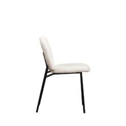 DALBY Lot De 2 Chaises En Tissu Bouclette Et Métal -Meubles Soldes Magasin lot 2 chaises tissu bouclette metal drawer dalby 2