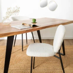 DALBY Lot De 2 Chaises En Tissu Bouclette Et Métal