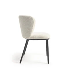 CISELIA Lot De 2 Chaises En Tissu Bouclette Et Métal -Meubles Soldes Magasin lot 2 chaises tissu bouclette metal kave home ciselia 3