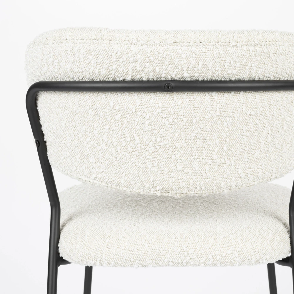 JOLIEN Lot De 2 Chaises En Tissu Bouclette Et Métal Pieds Noirs 9 JOLIEN Lot De 2 Chaises En Tissu Bouclette Et Métal Pieds Noirs – Image 8