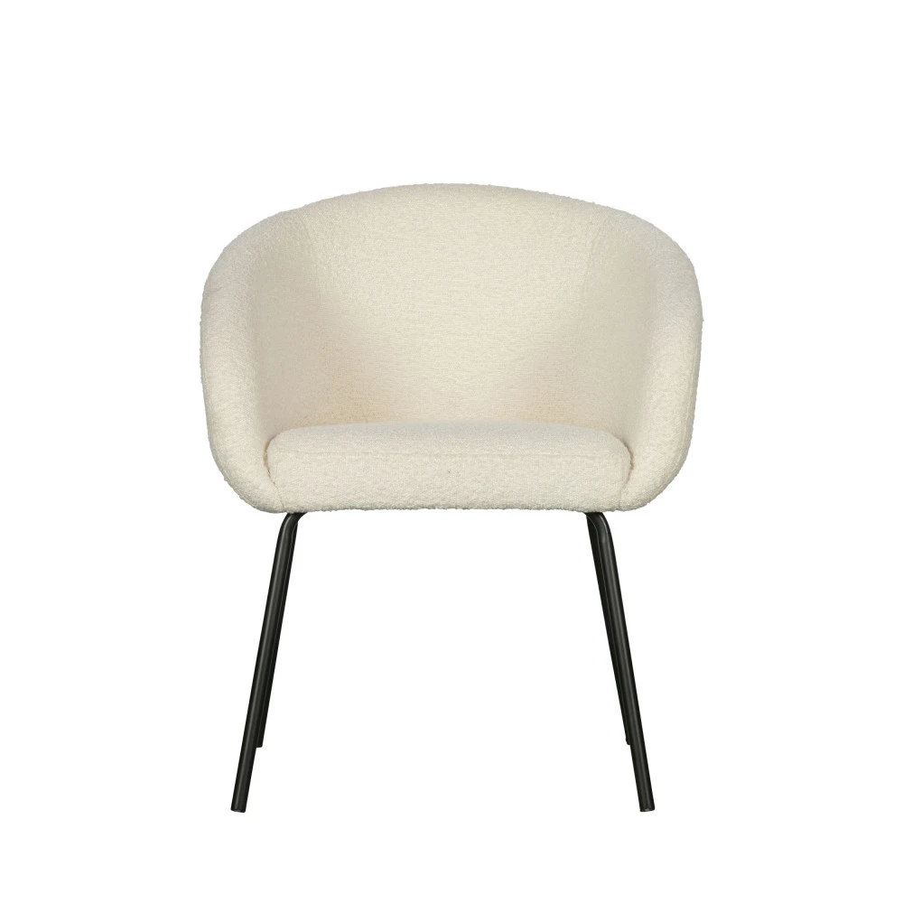 NOELLE Lot De 2 Chaises En Tissu Bouclette Et Métal 4 NOELLE Lot De 2 Chaises En Tissu Bouclette Et Métal – Image 2