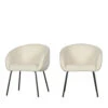 NOELLE Lot De 2 Chaises En Tissu Bouclette Et Métal