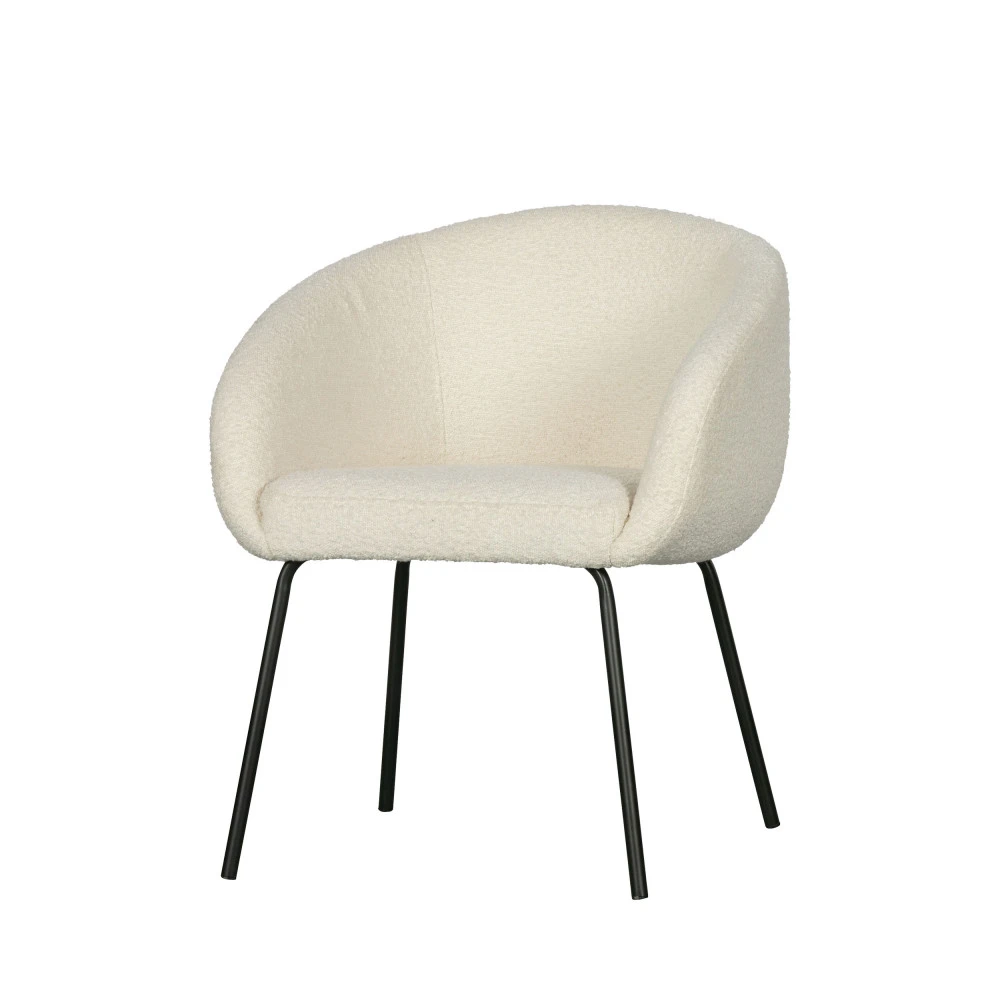 NOELLE Lot De 2 Chaises En Tissu Bouclette Et Métal 5 NOELLE Lot De 2 Chaises En Tissu Bouclette Et Métal – Image 3