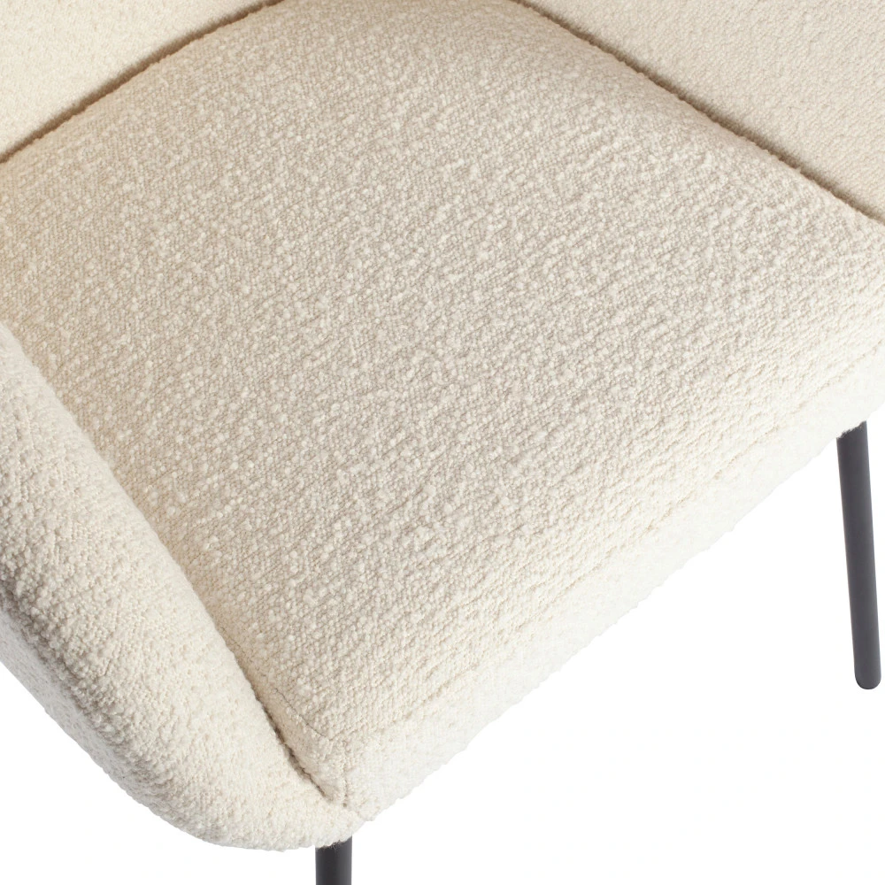 NOELLE Lot De 2 Chaises En Tissu Bouclette Et Métal 8 NOELLE Lot De 2 Chaises En Tissu Bouclette Et Métal – Image 6