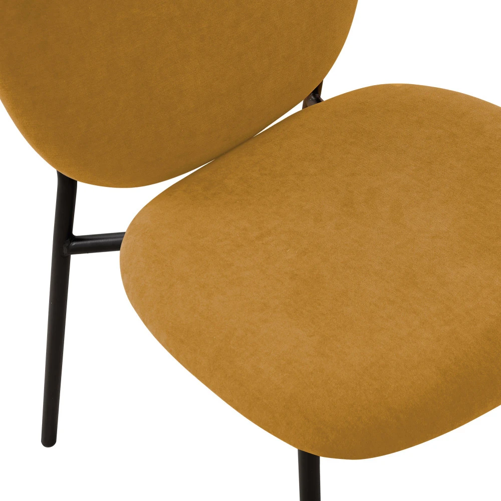 DALBY Lot De 2 Chaises En Tissu Et Métal 8 DALBY Lot De 2 Chaises En Tissu Et Métal – Image 6