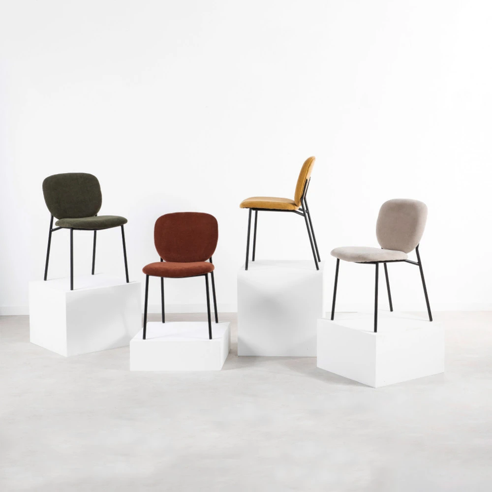 DALBY Lot De 2 Chaises En Tissu Et Métal 10 DALBY Lot De 2 Chaises En Tissu Et Métal – Image 8