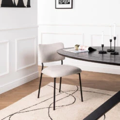 VANDER Lot De 2 Chaises En Tissu Et Métal