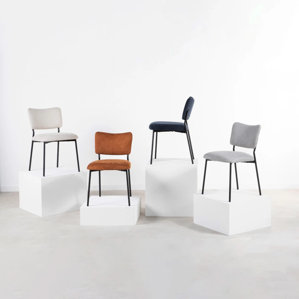 VANDER Lot De 2 Chaises En Tissu Et Métal 12 VANDER Lot De 2 Chaises En Tissu Et Métal – Image 10