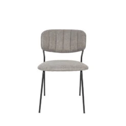 JOLIEN Lot De 2 Chaises En Tissu Et Métal Pieds Noirs -Meubles Soldes Magasin lot 2 chaises tissu metal pieds noirs jolien 2