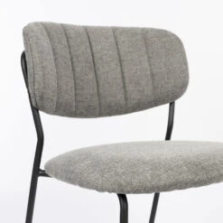 JOLIEN Lot De 2 Chaises En Tissu Et Métal Pieds Noirs -Meubles Soldes Magasin lot 2 chaises tissu metal pieds noirs jolien 5