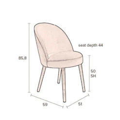 BARBARA Lot De 2 Chaises En Velours -Meubles Soldes Magasin lot 2 chaises velours barbara dutchbone 8