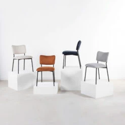 VANDER Lot De 2 Chaises En Velours Côtelé Et Métal -Meubles Soldes Magasin lot 2 chaises velours cotele metal drawer vander 8