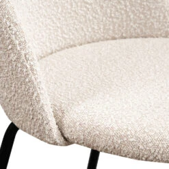 VITIKKO Lot 2 Fauteuils De Bar 65cm En Tissu Bouclette Et Pieds Noirs -Meubles Soldes Magasin lot 2 fauteuils bar 65cm tissu bouclette pieds noirs drawer vitikko 4