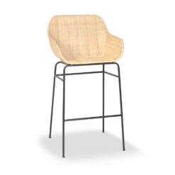 SOMBA Lot De 2 Fauteuils De Bar En Rotin Tressé 67cm -Meubles Soldes Magasin lot 2 fauteuils bar rotin tresse 67cm drawer somba 3