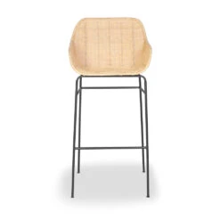 SOMBA Lot De 2 Fauteuils De Bar En Rotin Tressé 75cm -Meubles Soldes Magasin lot 2 fauteuils bar rotin tresse 75cm drawer somba 2