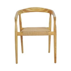 BURI Lot De 2 Fauteuils De Table En Teck Et Corde Tressé -Meubles Soldes Magasin lot 2 fauteuils table teck corde tresse drawer buri 2