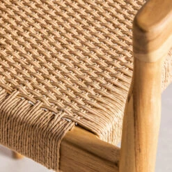 BURI Lot De 2 Fauteuils De Table En Teck Et Corde Tressé -Meubles Soldes Magasin lot 2 fauteuils table teck corde tresse drawer buri 5