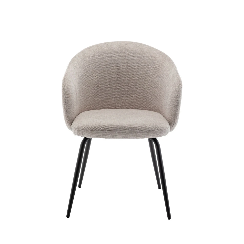 CALABRA Lot De 2 Fauteuils De Table En Tissu Et Métal 5 CALABRA Lot De 2 Fauteuils De Table En Tissu Et Métal – Image 3