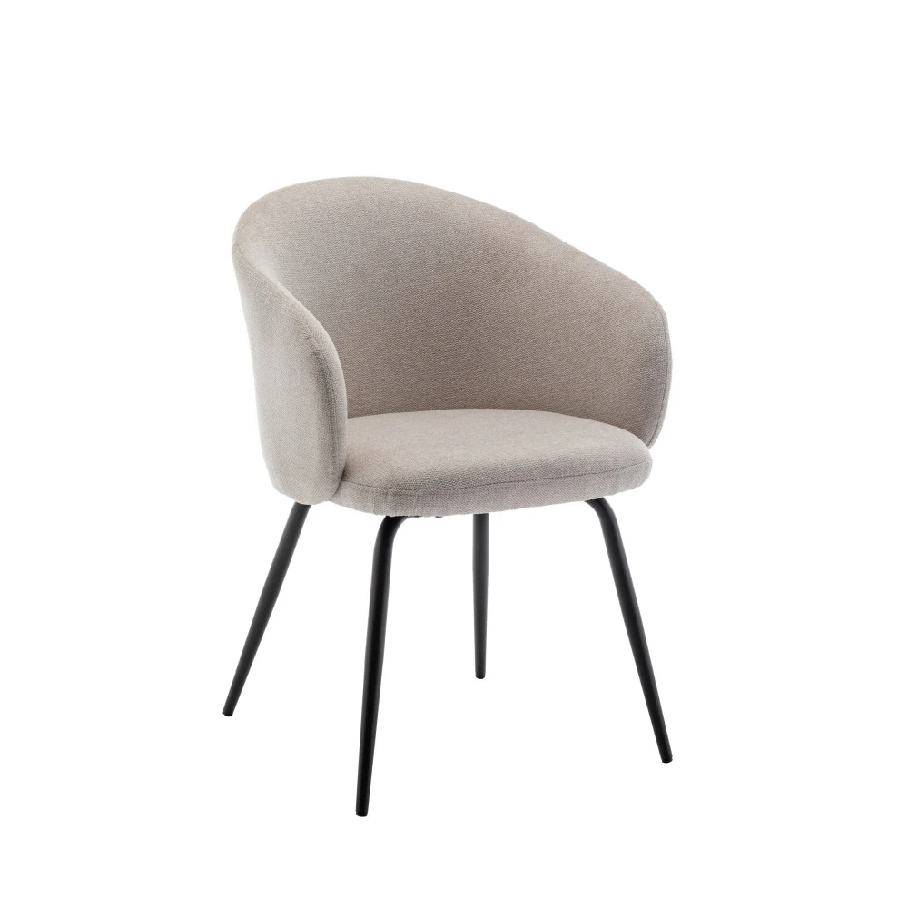 CALABRA Lot De 2 Fauteuils De Table En Tissu Et Métal 6 CALABRA Lot De 2 Fauteuils De Table En Tissu Et Métal – Image 4