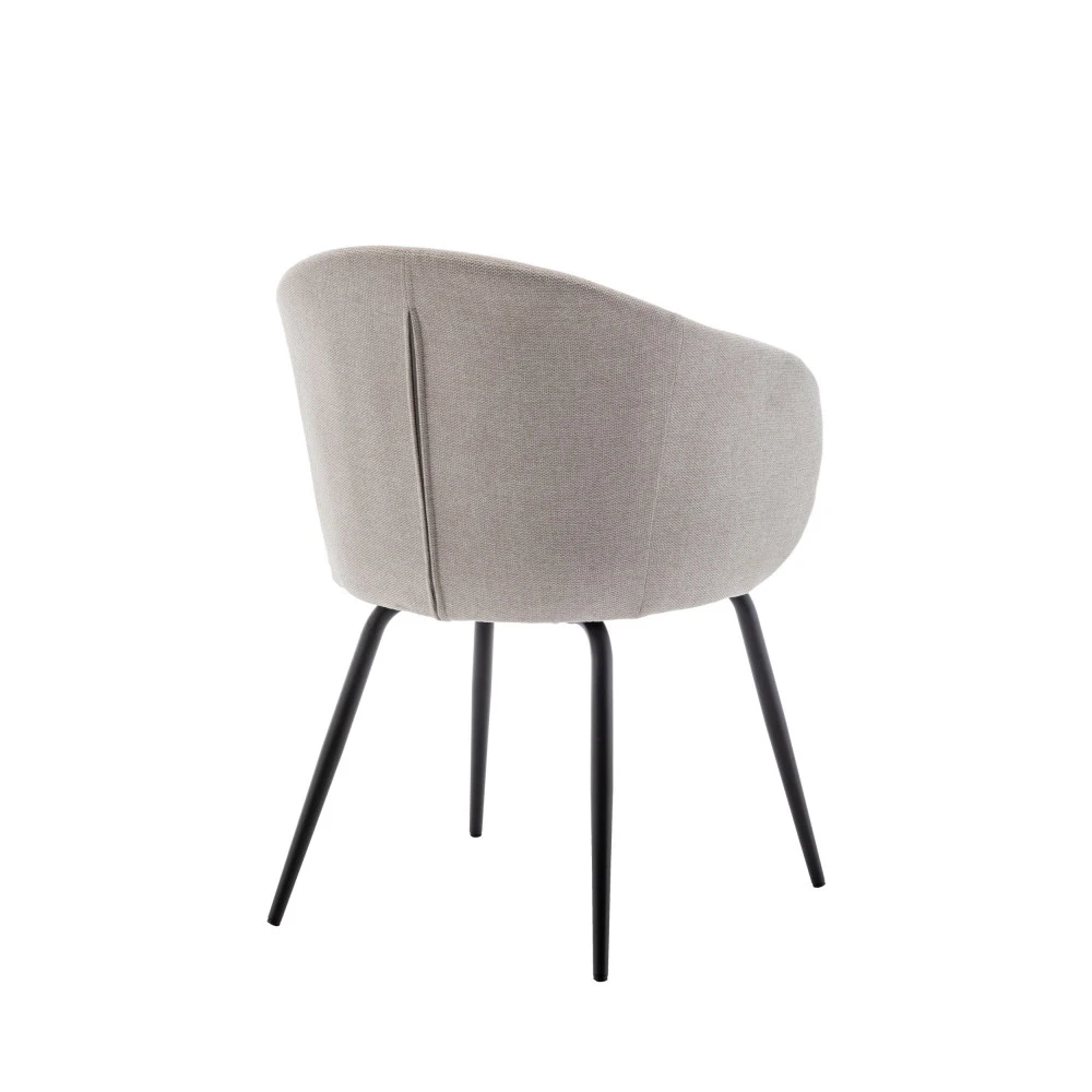 CALABRA Lot De 2 Fauteuils De Table En Tissu Et Métal 7 CALABRA Lot De 2 Fauteuils De Table En Tissu Et Métal – Image 5