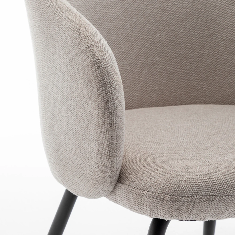 CALABRA Lot De 2 Fauteuils De Table En Tissu Et Métal 8 CALABRA Lot De 2 Fauteuils De Table En Tissu Et Métal – Image 6