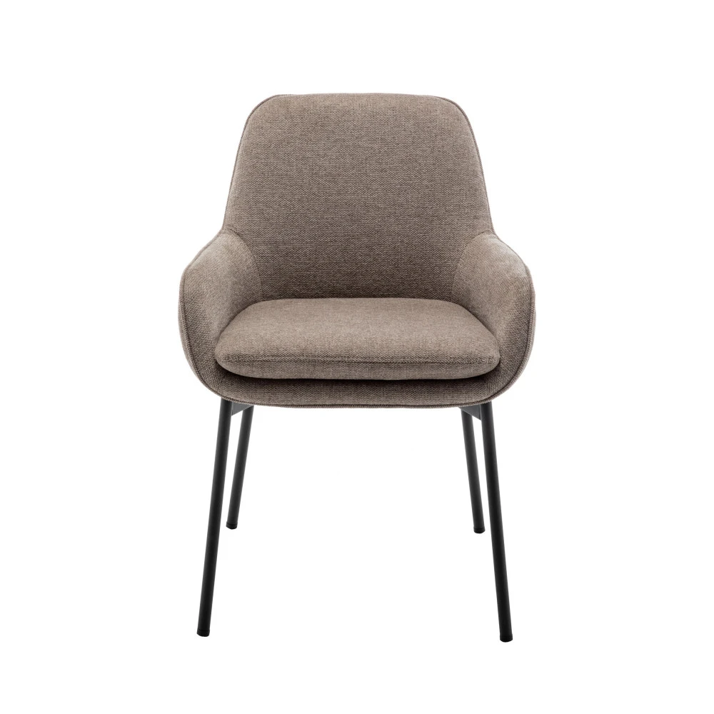 HAAS Lot De 2 Fauteuils De Table En Tissu Et Métal 5 HAAS Lot De 2 Fauteuils De Table En Tissu Et Métal – Image 3