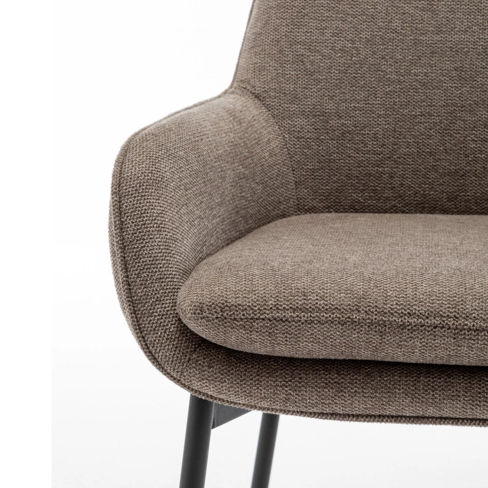 HAAS Lot De 2 Fauteuils De Table En Tissu Et Métal 6 HAAS Lot De 2 Fauteuils De Table En Tissu Et Métal – Image 4